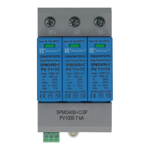 Warystorowy ogranicznik przepięć do instalacji fotowoltaicznych PV 3P, 1000V DC, 7kA,  typ 1+2 (klasa B+C)  - Poglądowe zdjęcie